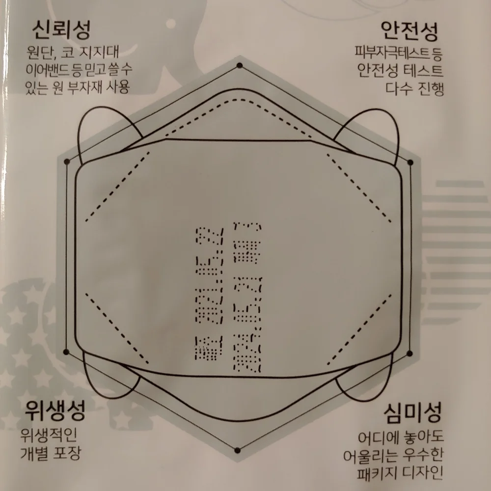 Set of 5 disposable face masks for kids. KF 94 filter.
